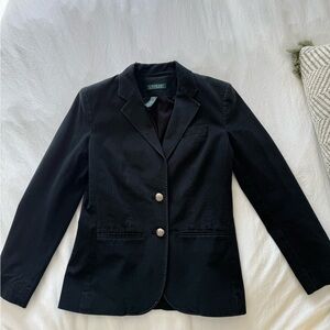 Ralph Lauren Black Women's Blazer with Silver Buttons